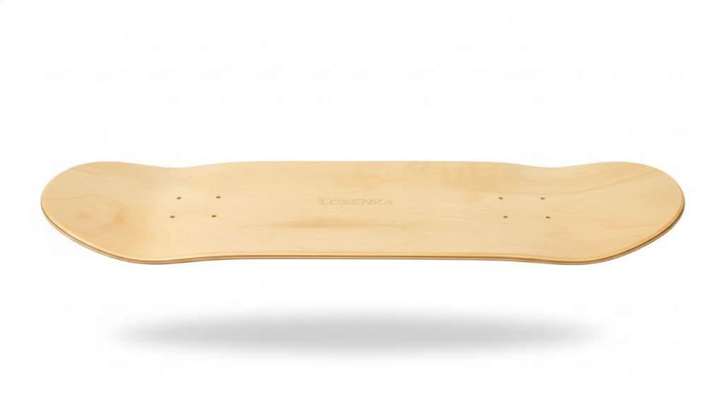 LOSENKA Maple Double Tail skateboard deck showing symmetrical kicks