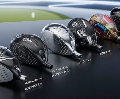 golfer testing best driver clubs 2026 on launch monitor